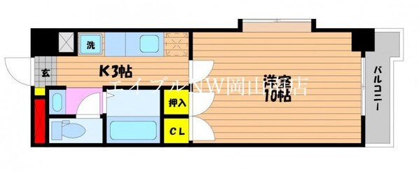 大元駅 徒歩9分 6階の物件間取画像